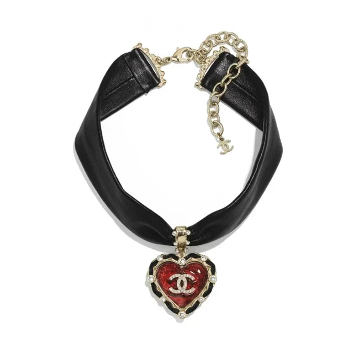 18K CC 2021 Leather Choker Necklace