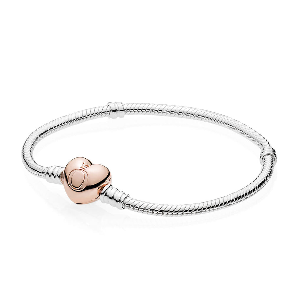 Pandora Moments Heart Clasp Snake Chain Bracelet