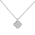18K White Gold Sweet Alhambra Diamond Necklace