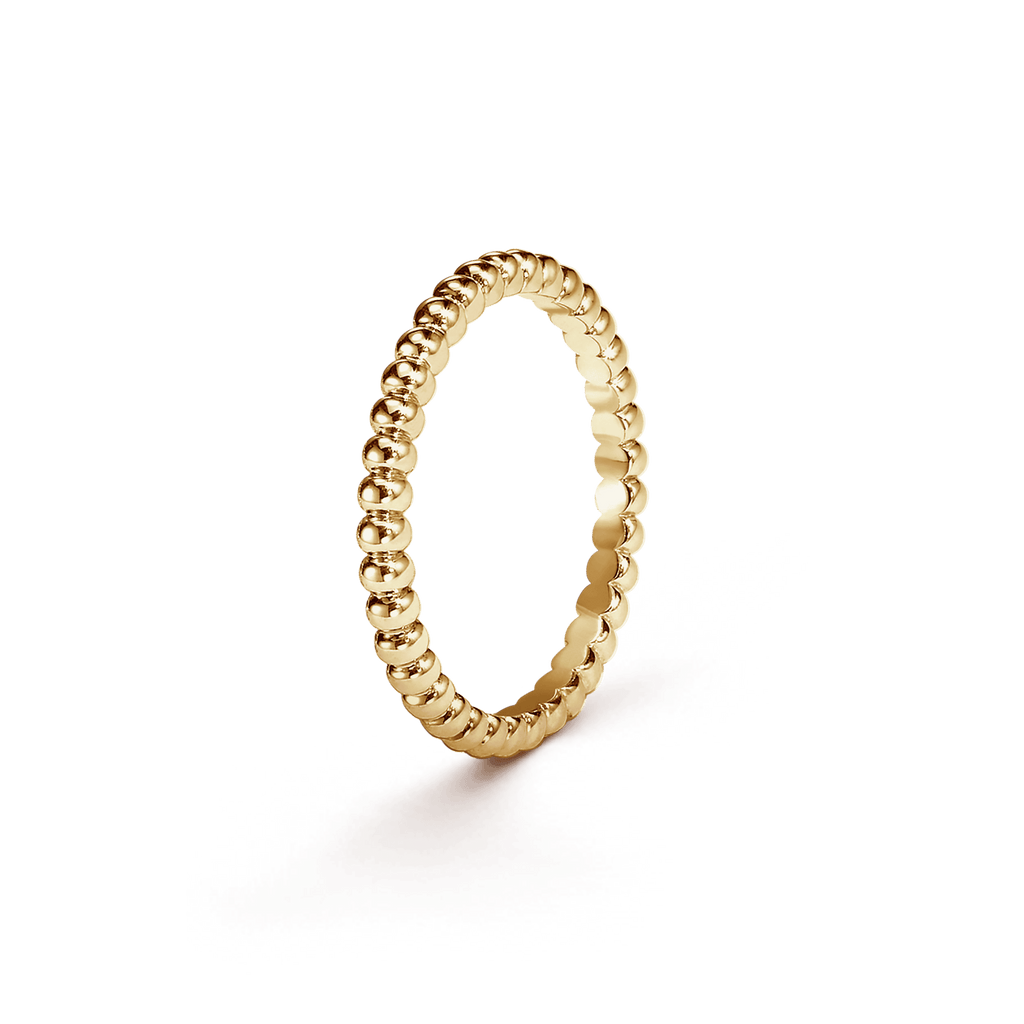 18K Yellow Gold Perlée Pearls Of Gold Ring