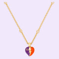 18K GG Interlocking G Heart Lightning Charm Necklace