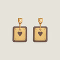 18K As De Coeur Brown H Earrings