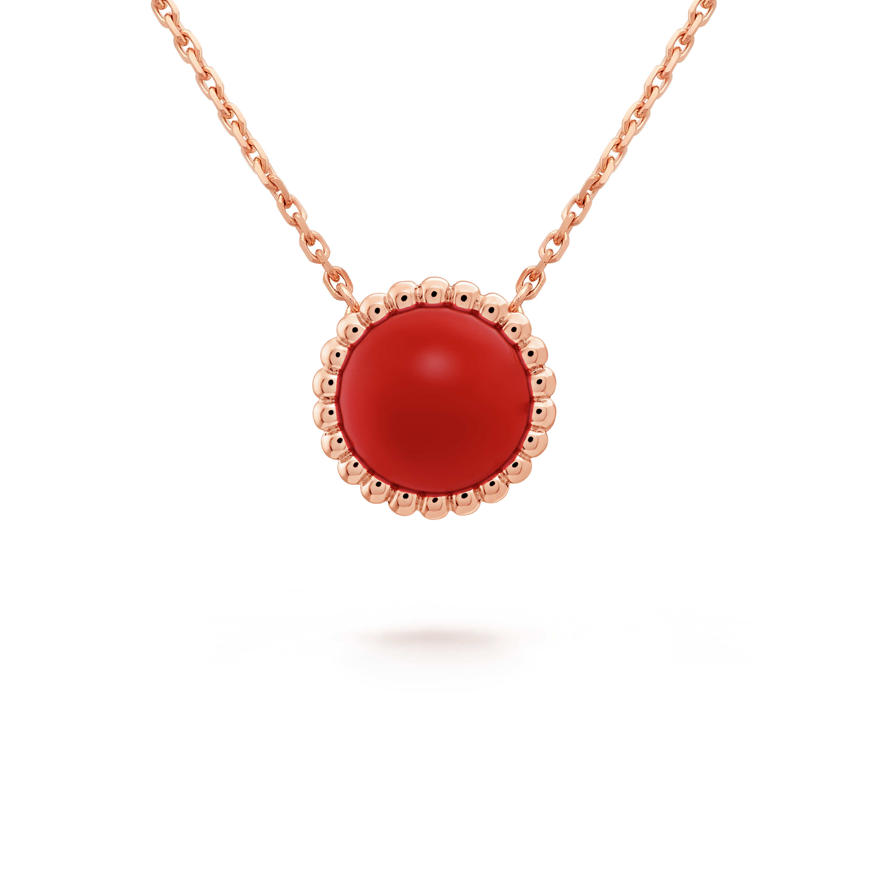 18K Perlée couleurs Carnelian Necklace