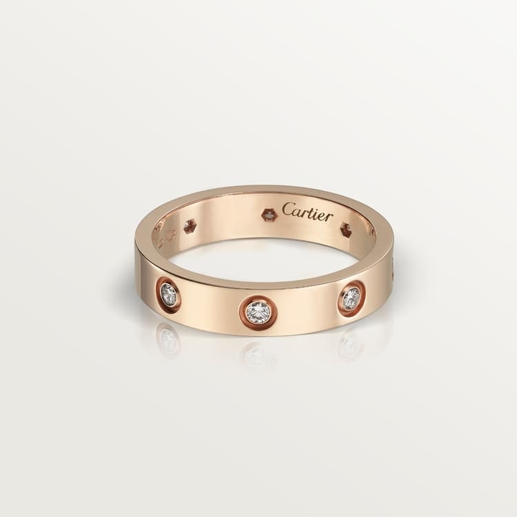 18K Love Wedding Eight Diamonds Ring