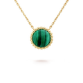 18K Perlée couleurs Malachite Necklace