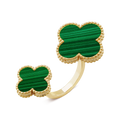 18K Magic Alhambra Malachite Clover Ring