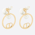 18K CD Circle Pearls Earrings