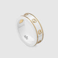 18K GG Interlocking G Icon White Zirconia Ring