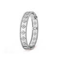 18K White Gold Perlée Clovers Bracelet