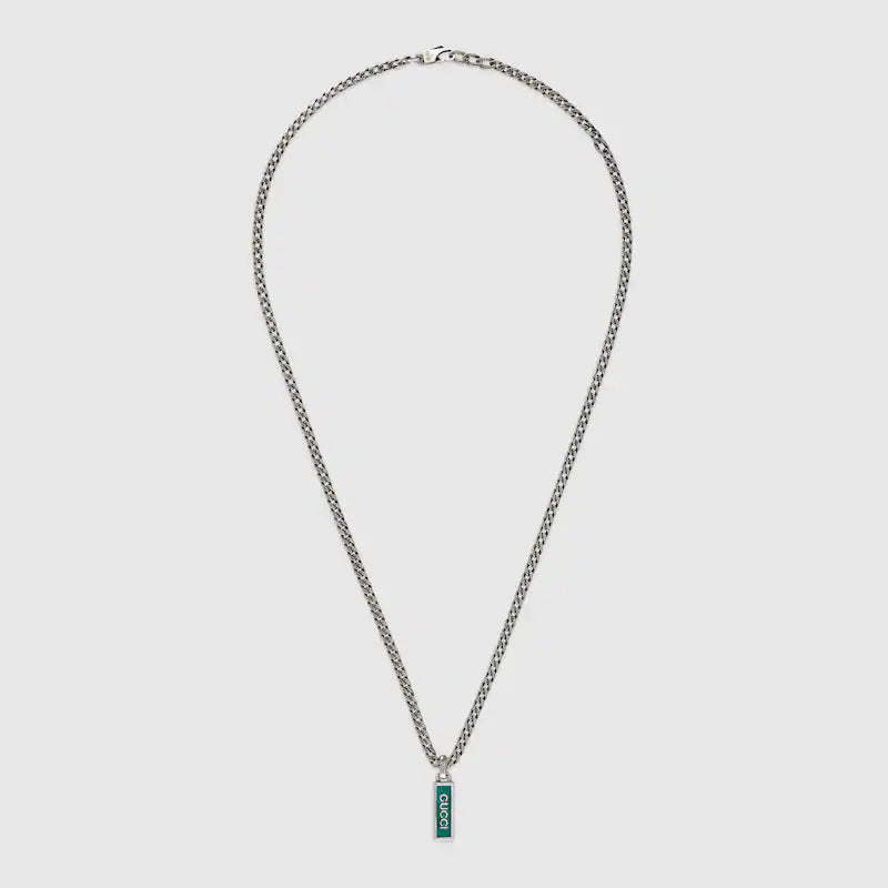 Double G Enamel Pendant Necklace