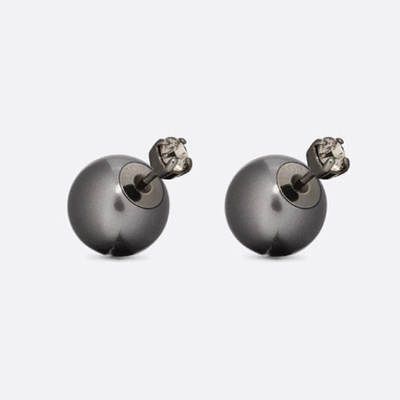 18K CD Tribales Black Resin Pearls Earrings