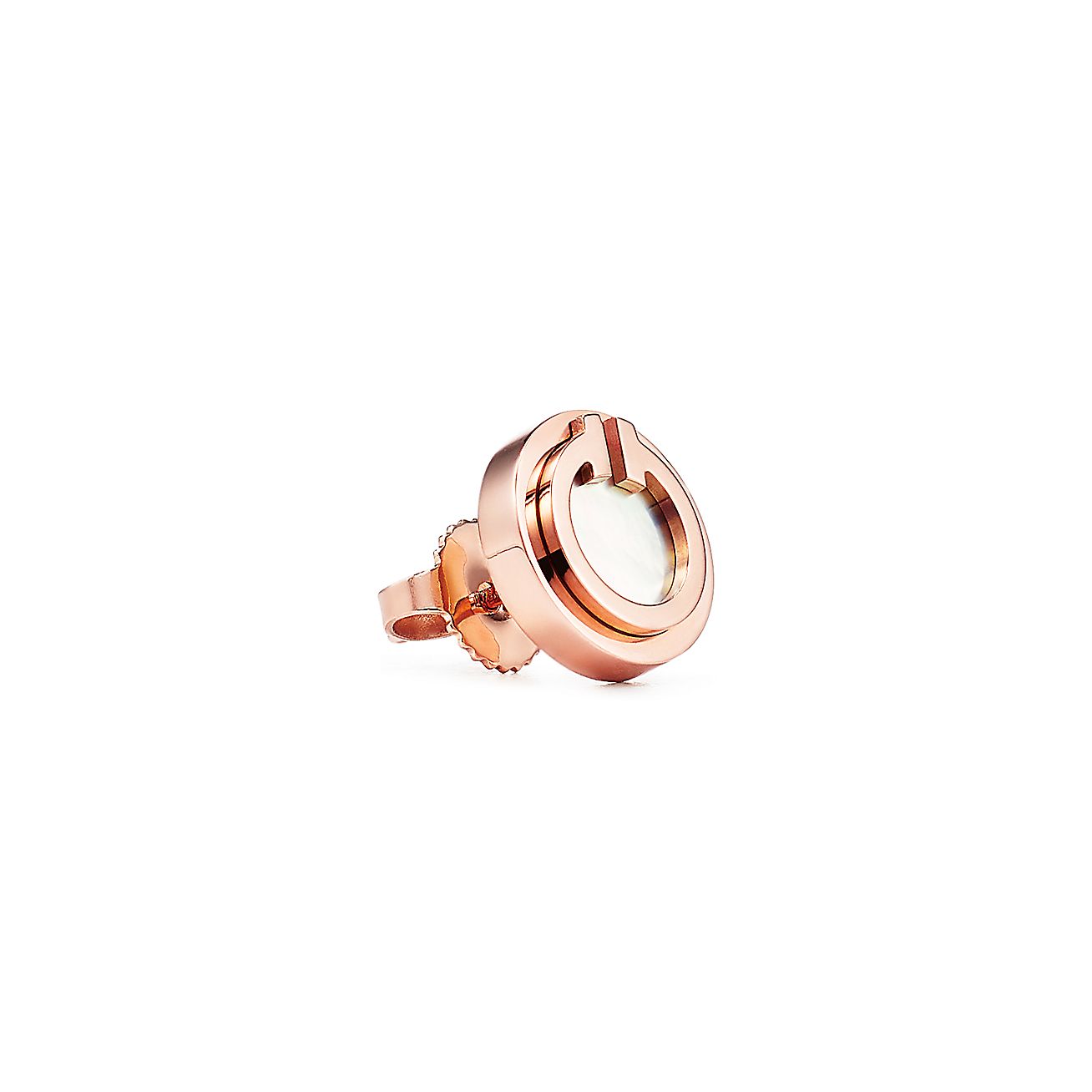 18K T Mother-Of-Pearl Circle Earrings