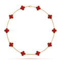 18K Vintage Alhambra Carnelian 10 Motifs Necklace