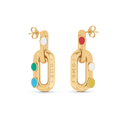 18k Louis x YK LV Edge Painted Dots Earrings