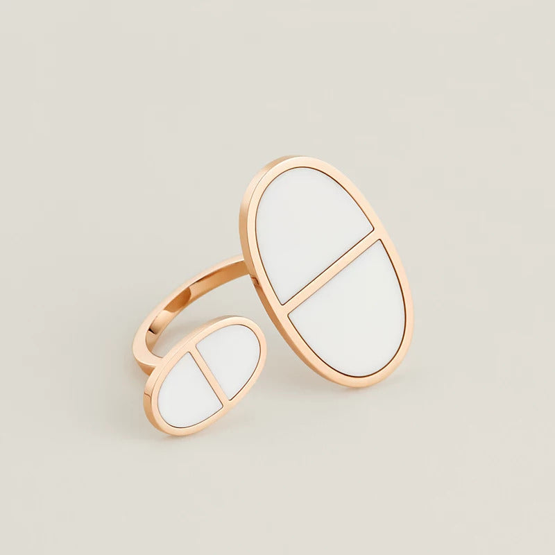 18K Chaine D'ancre Verso Large H Ring