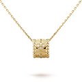 18K Yellow Gold Perlée Clovers Pendant Necklace