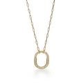 18K T Lock Pendant Pave Diamonds Necklace