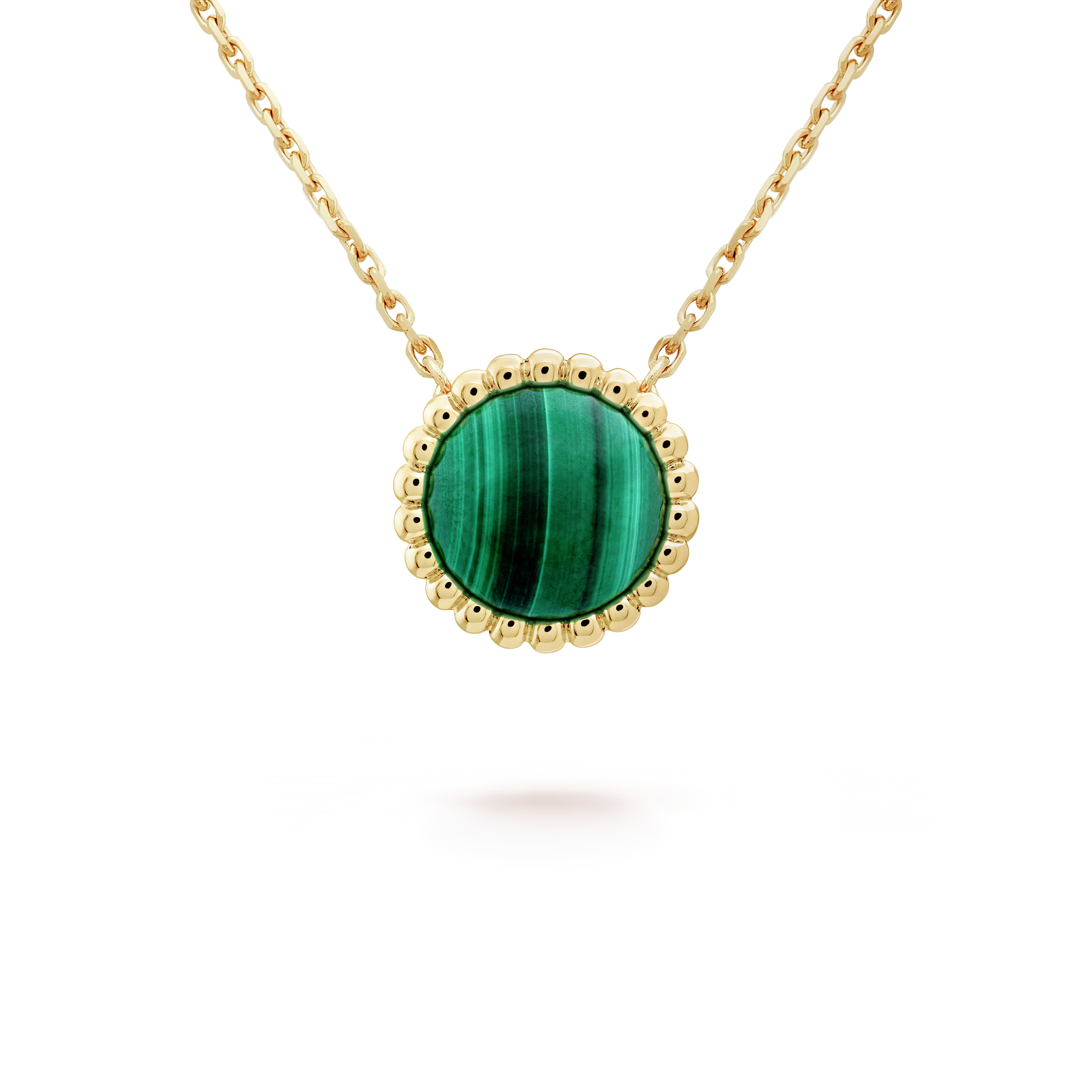 18K Perlée couleurs Malachite Necklace