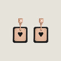 18K As De Coeur Black H Earrings
