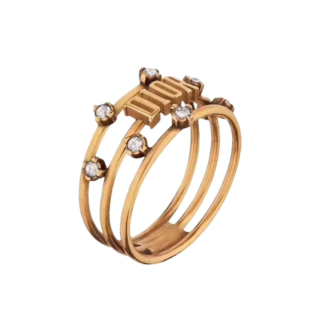18K CD Vintage Crystals Ring