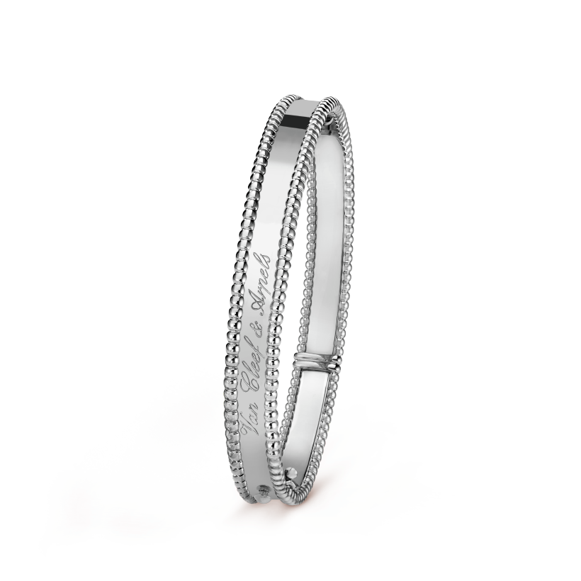18K White Gold Perlée Signature Bracelet