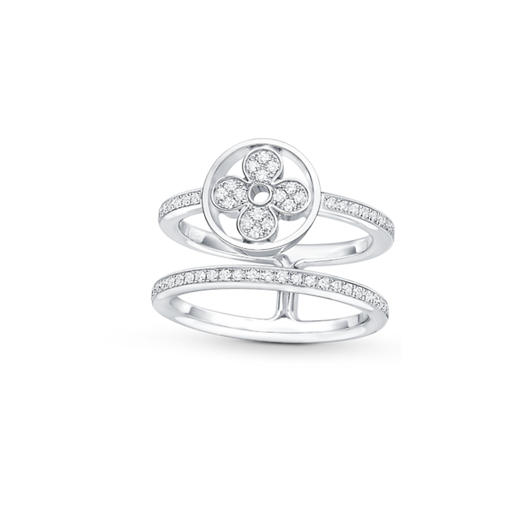 18K Louis Idylle Blossom Two-Row Ring