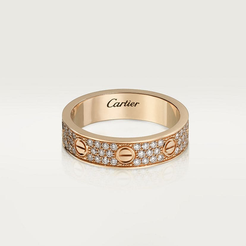 18K Love Diamond-Paved 5mm Ring