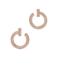 18K T T1 Open Hoop Rose Gold Earrings