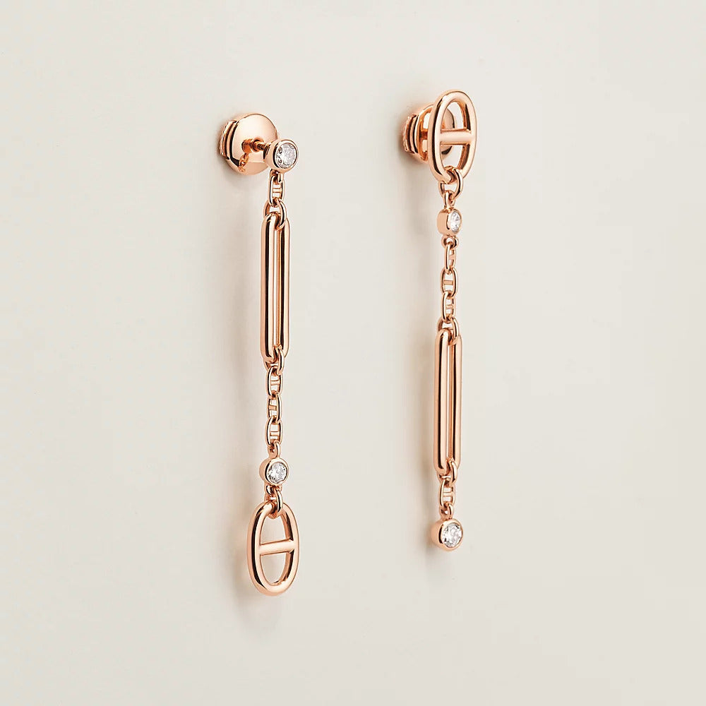18K Chaine D'ancre Chaos H Earrings
