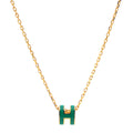 18K Mini Pop H Green Necklace