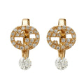 18K Double G Interlocking G Diamond Earrings