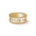 18K Yellow Gold Perlée Signature Ring