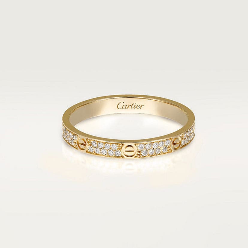 18K Love Diamond-Paved 3mm Ring