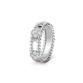 18K White Gold Perlée Clovers Ring