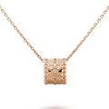 18K Rose Gold Perlée Clovers Pendant Necklace