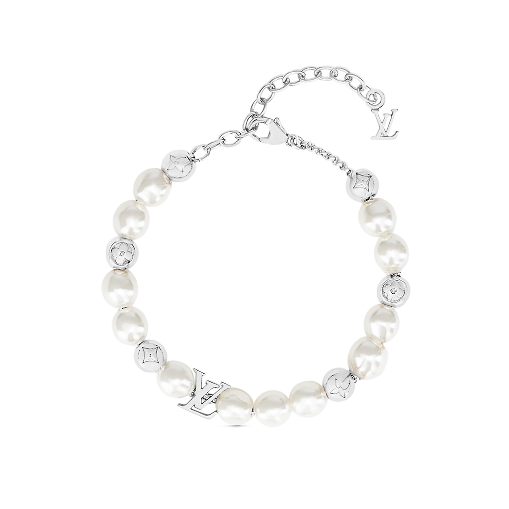 18K Louis Monogram White Pearls Bracelet