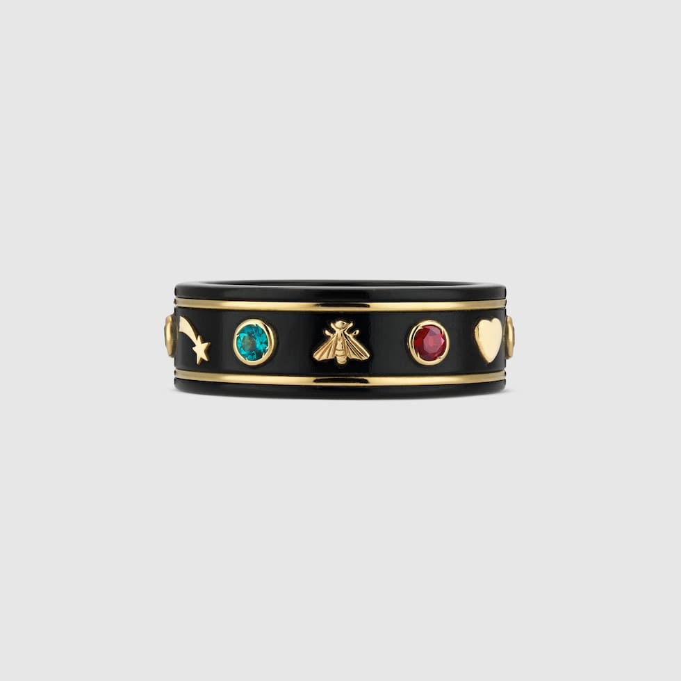 18K GG Icon With Gemstones Corundum Ring