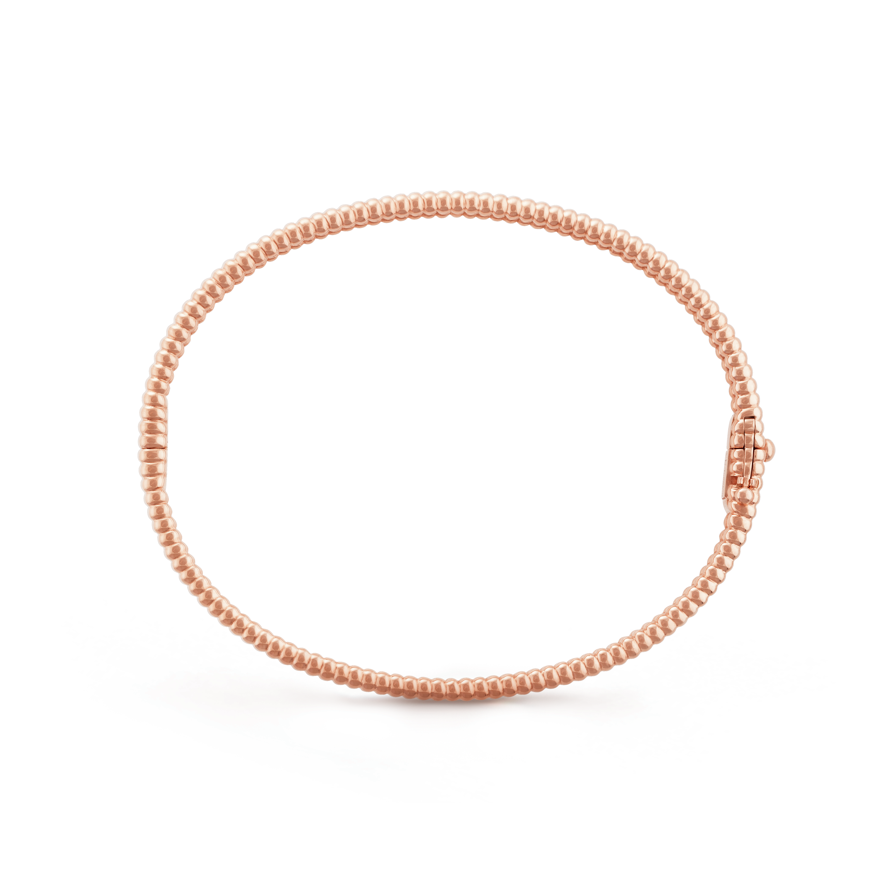 18K Rose Gold Perlée Diamonds One Row Bracelet