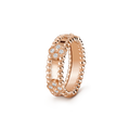 18K Rose Gold Perlée Clovers Ring
