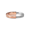 18K T Lock Diamond Rose Gold Ring