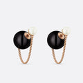 18K CD Tribales Black Resin Pearl Earrings