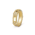 18K Yellow Gold Perlée Clovers Ring