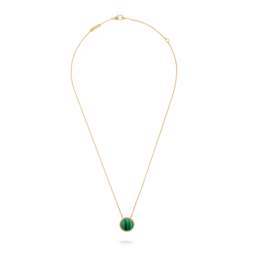 18K Perlée couleurs Malachite Necklace