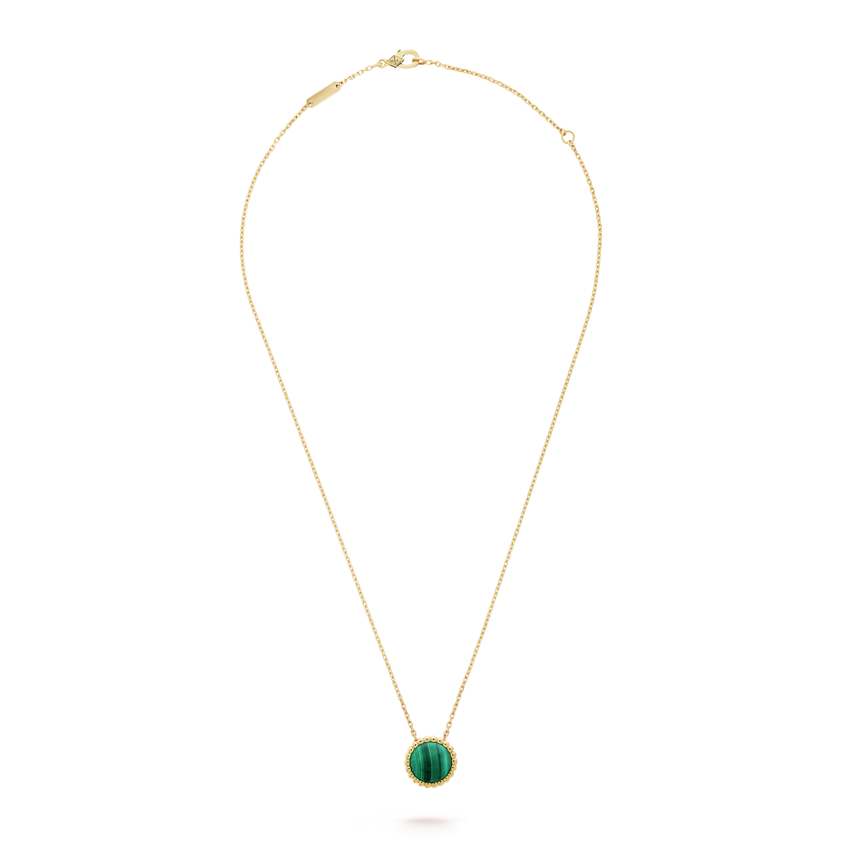 18K Perlée couleurs Malachite Necklace