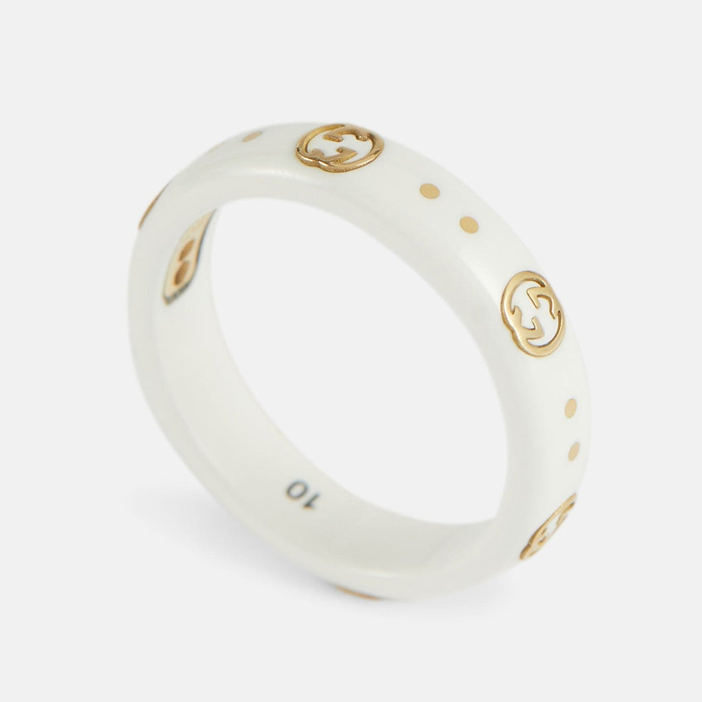 18K GG Icon White Zirconia Ring
