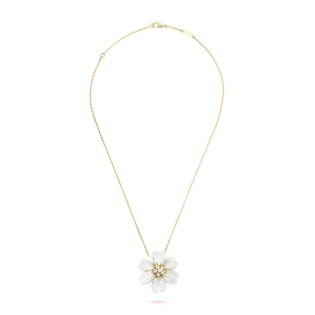 18K Rose De No?l Clip Pendant Necklace