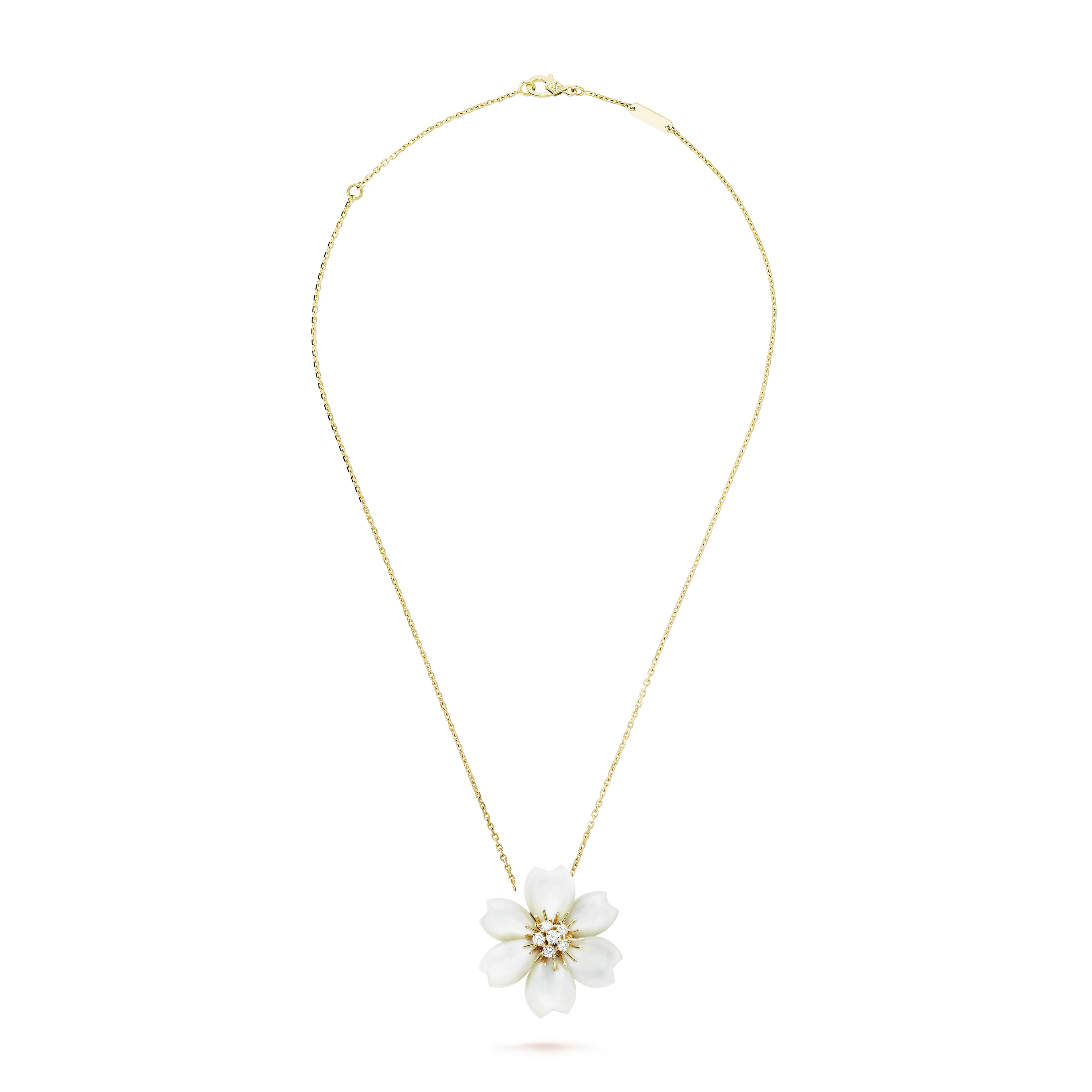 18K Rose De No?l Clip Pendant Necklace