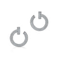 18K T T1 Open Hoop White Gold Earrings
