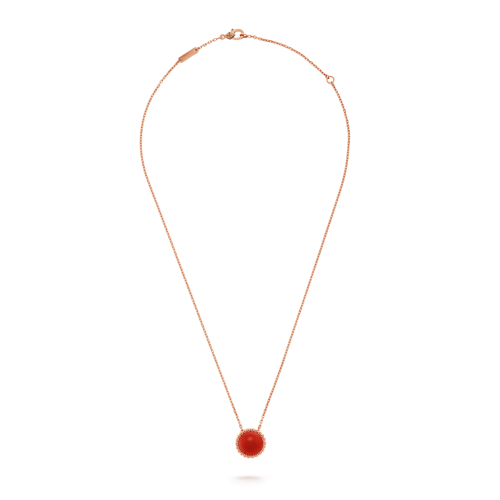 18K Perlée couleurs Carnelian Necklace