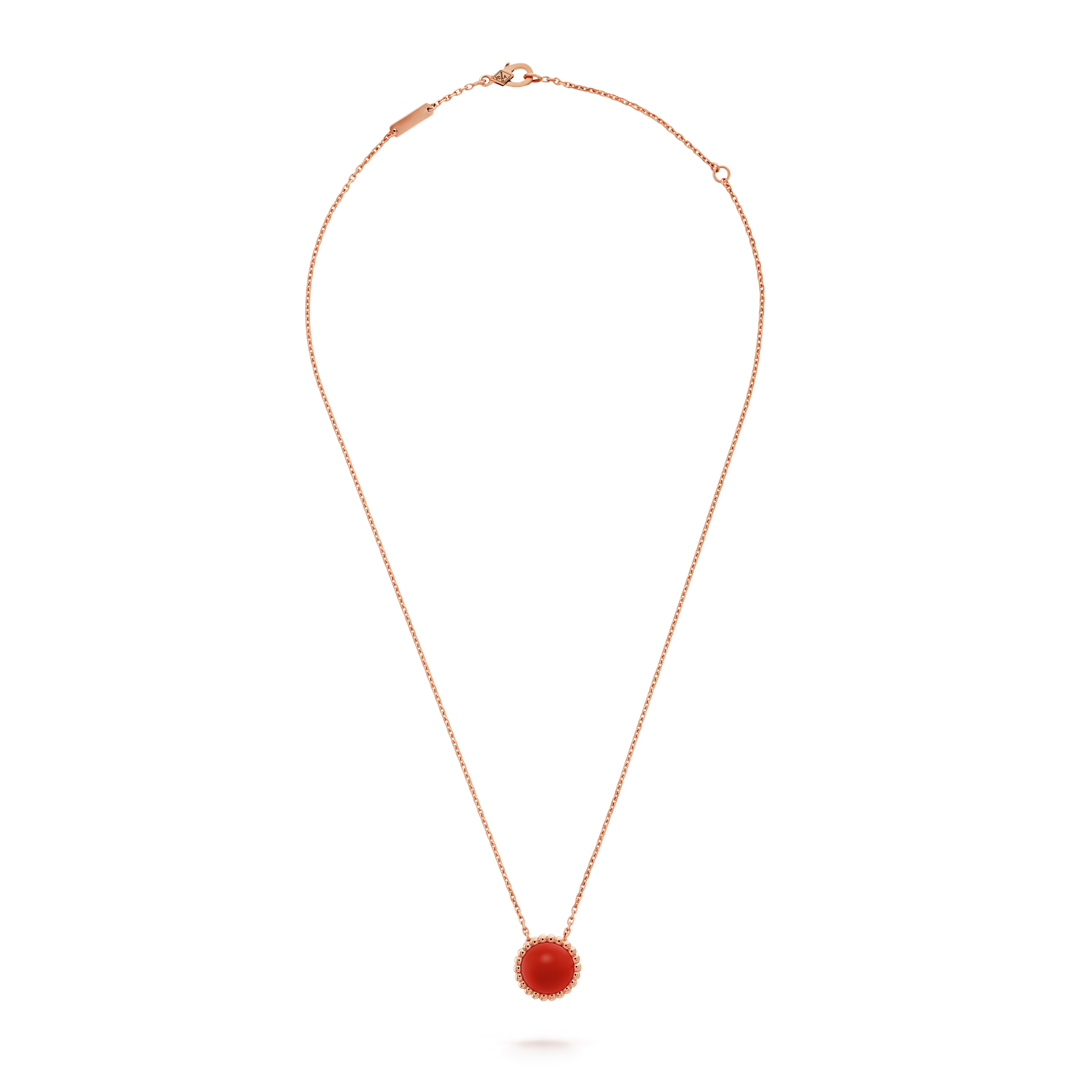 18K Perlée couleurs Carnelian Necklace